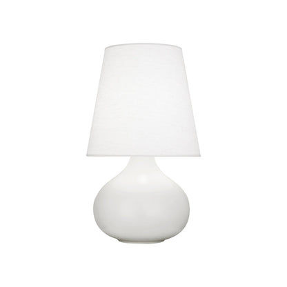 June Table Lamp in Matte Lily/Oyster Linen (Small).