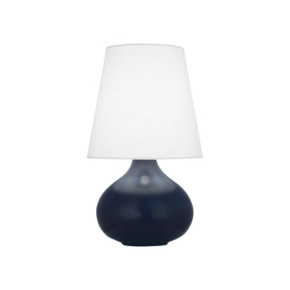 June Table Lamp in Matte Midnight Blue /Oyster Linen (Small).