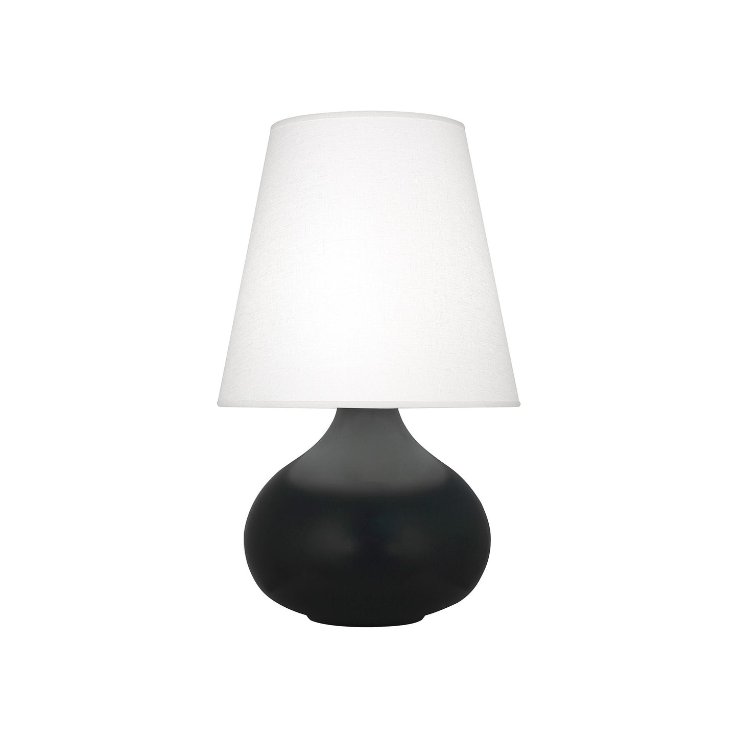 June Table Lamp in Matte Obsidian/Oyster Linen (Small).