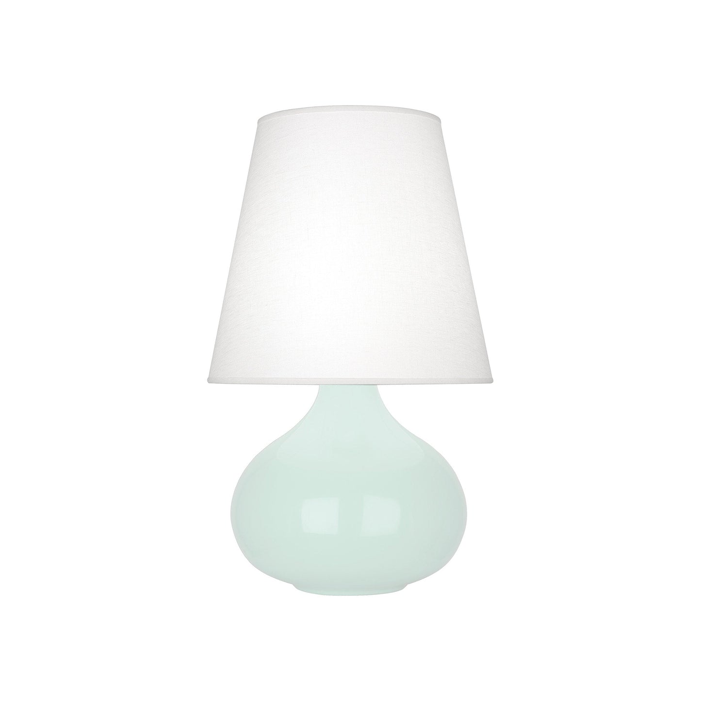 June Table Lamp in Mint/Oyster Linen (Small).