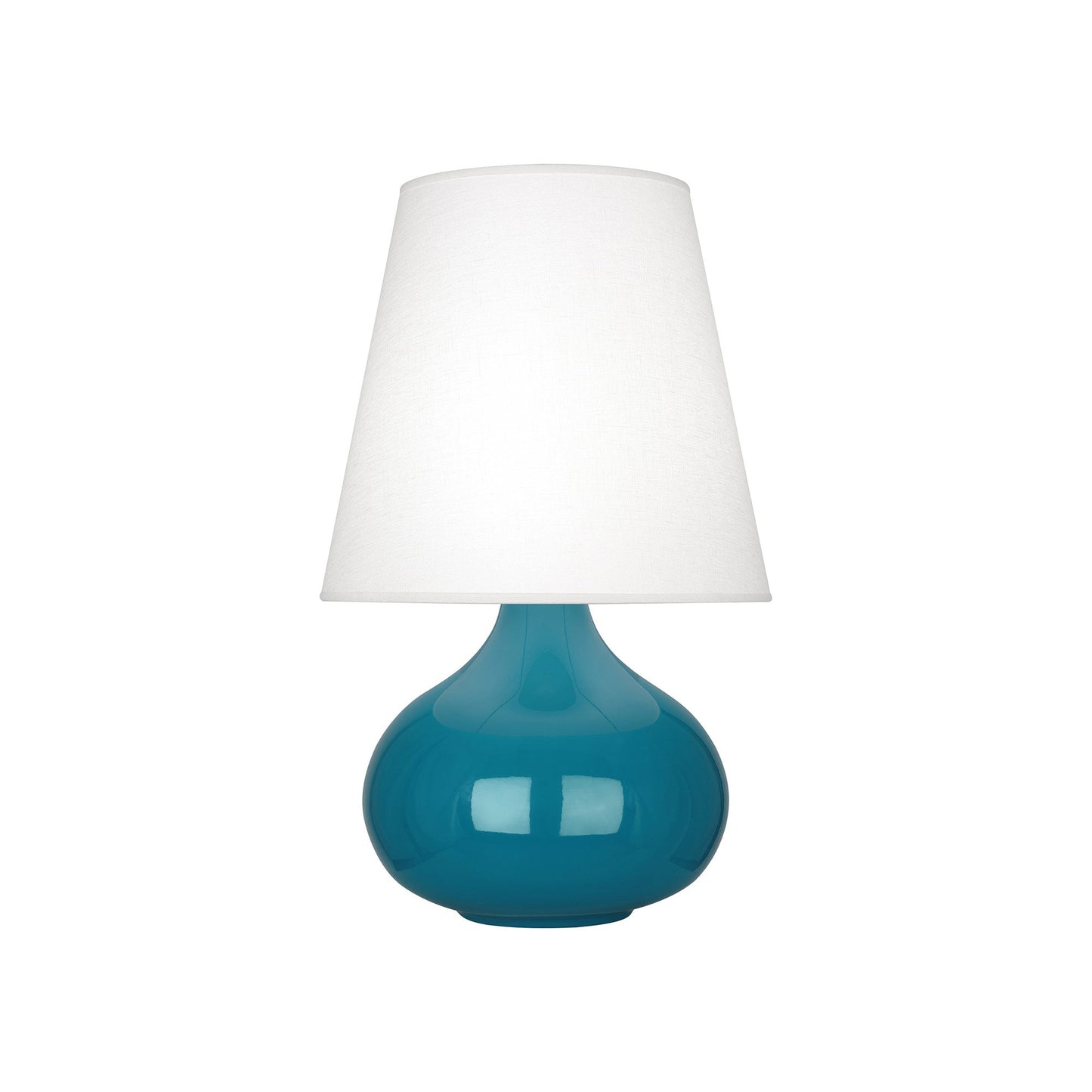 June Table Lamp in Peacock/Oyster Linen (Small).