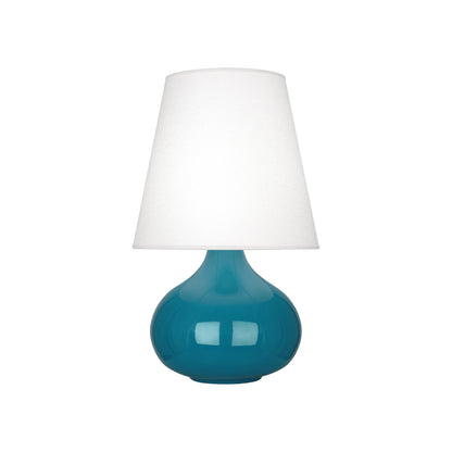June Table Lamp in Peacock/Oyster Linen (Small).
