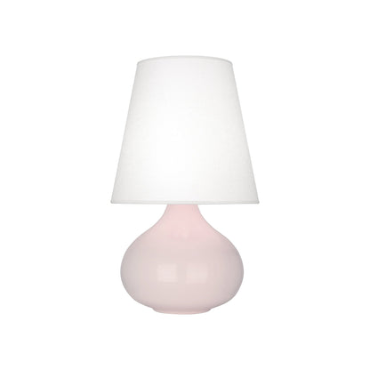 June Table Lamp in Rose Water/Oyster Linen (Small).