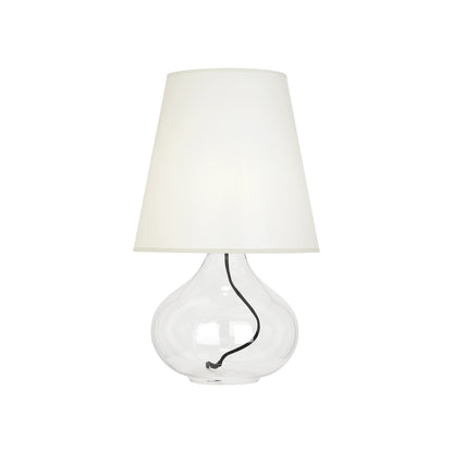 June Table Lamp in Clear Glass/White Organza (Small).