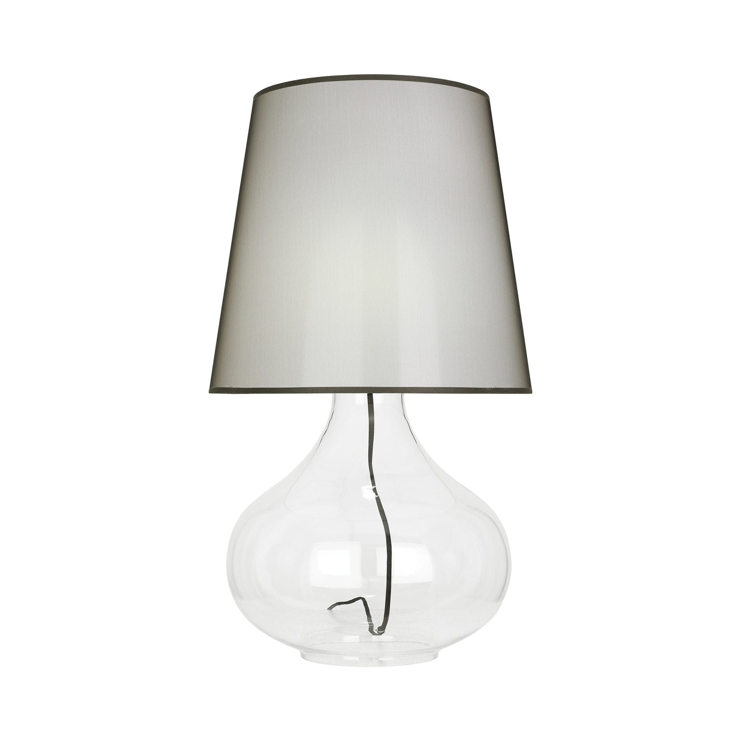 June Table Lamp in Clear Glass/Black Organza (Large).