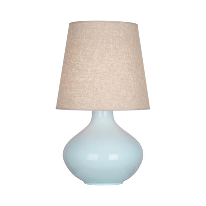 June Table Lamp in Baby Blue/Buff Linen (Large).