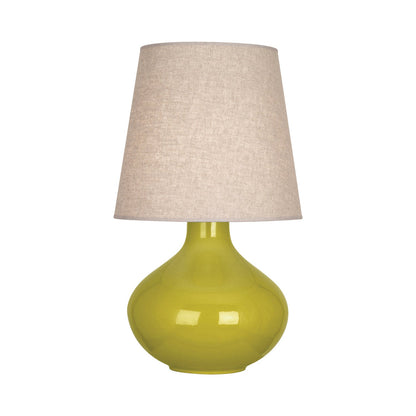 June Table Lamp in Citron/Buff Linen (Large).