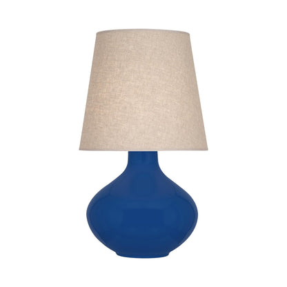 June Table Lamp in Cobalt/Buff Linen (Large).
