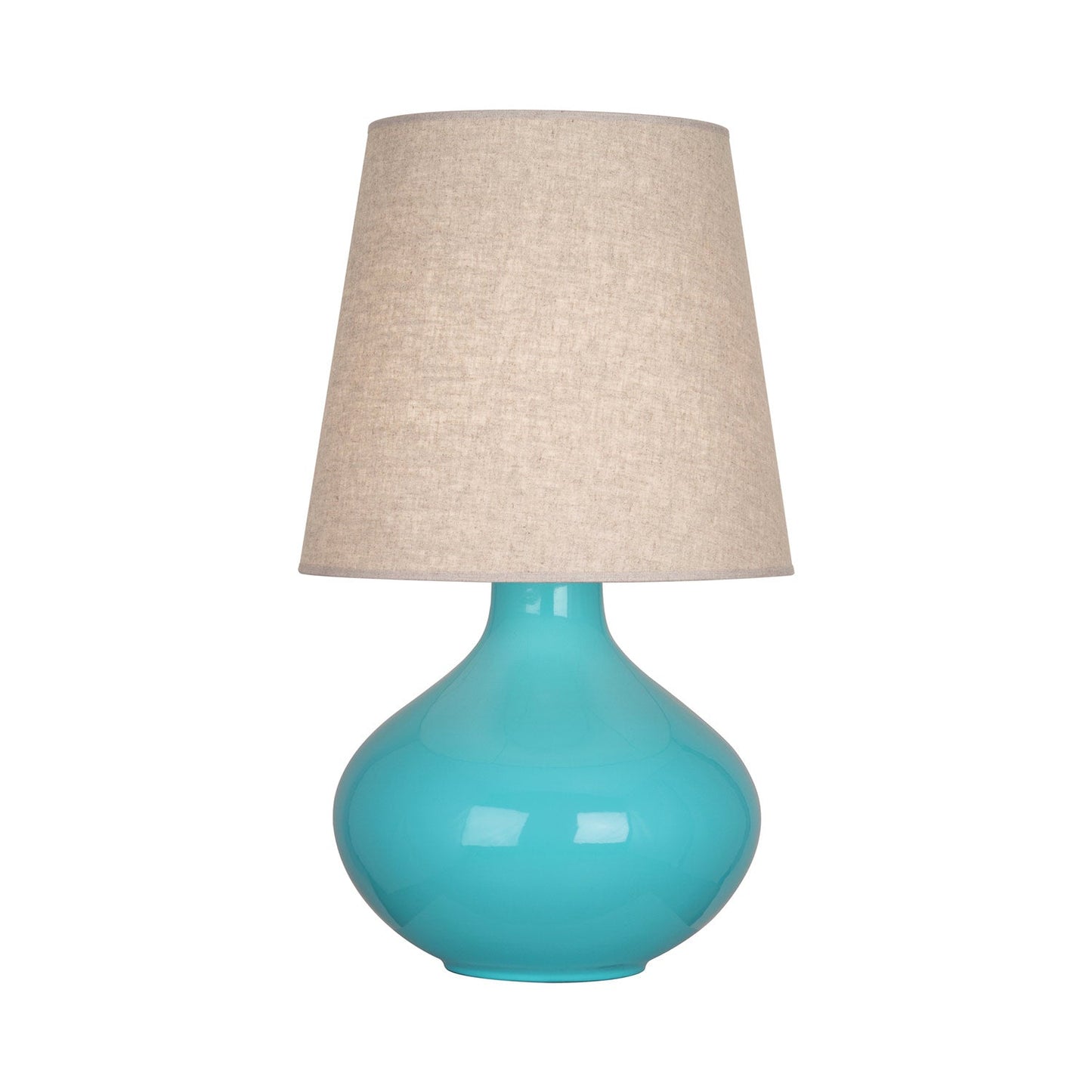 June Table Lamp in Egg Blue/Buff Linen (Large).