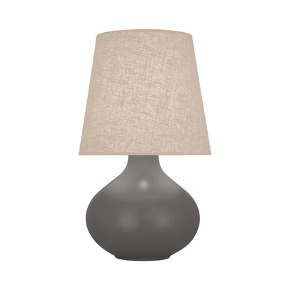 June Table Lamp in Matte Ash/Buff Linen (Large).