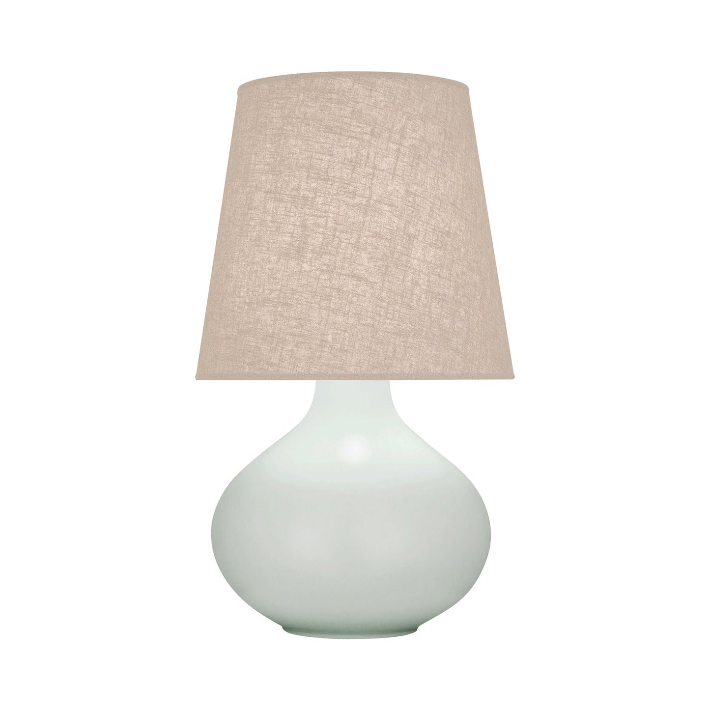 June Table Lamp in Matte Celadon/Buff Linen (Large).