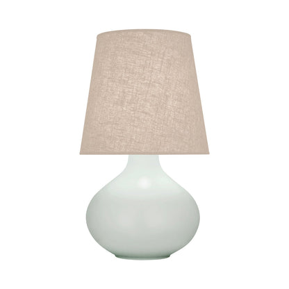 June Table Lamp in Matte Celadon/Buff Linen (Large).