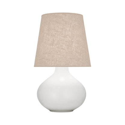 June Table Lamp in Matte Lily/Buff Linen (Large).