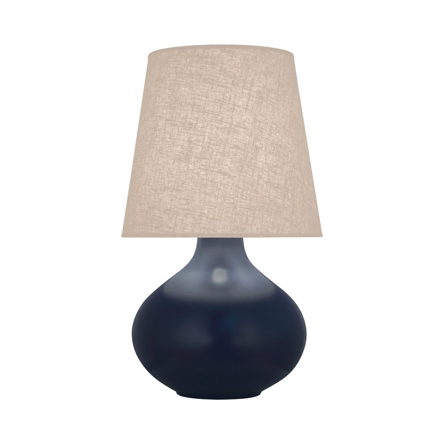 June Table Lamp in Matte Midnight Blue /Buff Linen (Large).