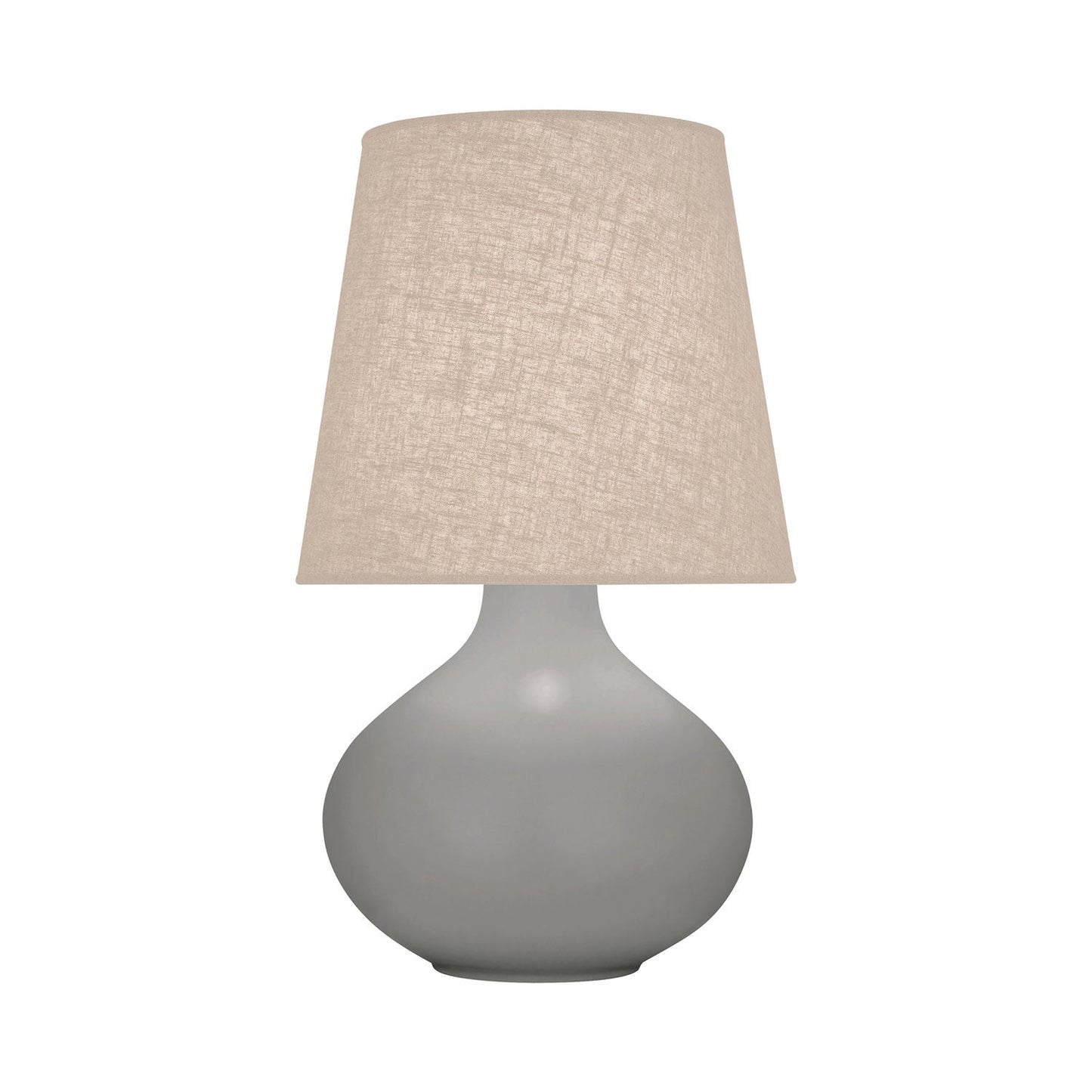 June Table Lamp in Matte Smokey Taupe/Buff Linen (Large).