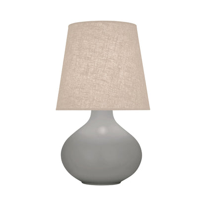 June Table Lamp in Matte Smokey Taupe/Buff Linen (Large).