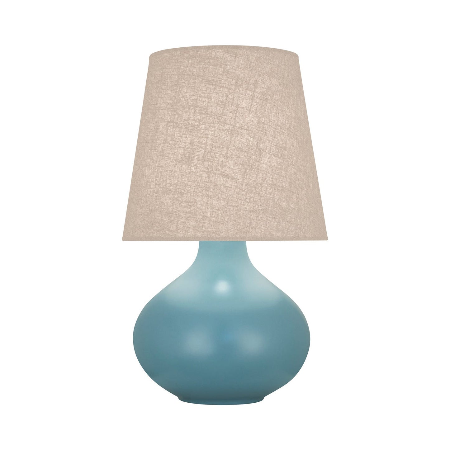 June Table Lamp in Matte Steal Blue/Buff Linen (Large).