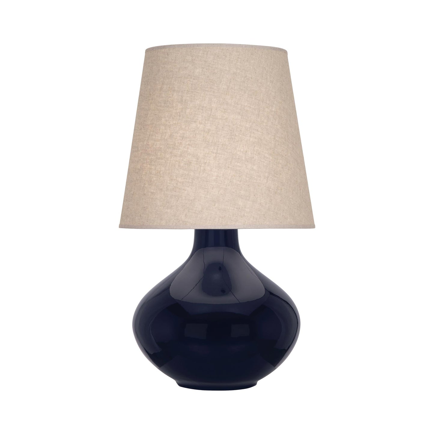 June Table Lamp in Midnight Blue/Buff Linen (Large).