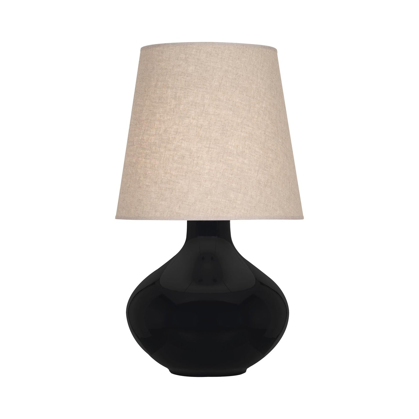 June Table Lamp in Obsidian/Buff Linen (Large).