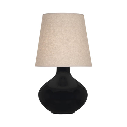 June Table Lamp in Obsidian/Buff Linen (Large).