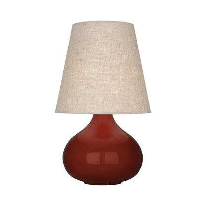 June Table Lamp in Oxblood/Buff Linen (Large).