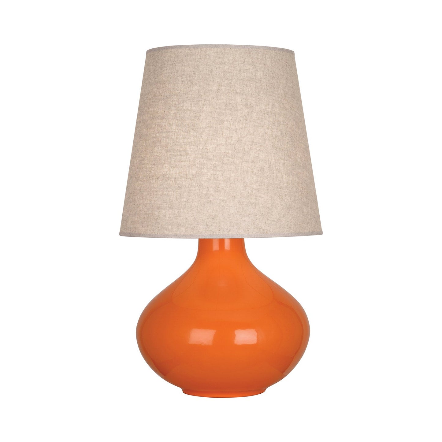 June Table Lamp in Pumpkin/Buff Linen (Large).