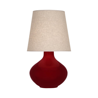 June Table Lamp in Sangria/Buff Linen (Large).
