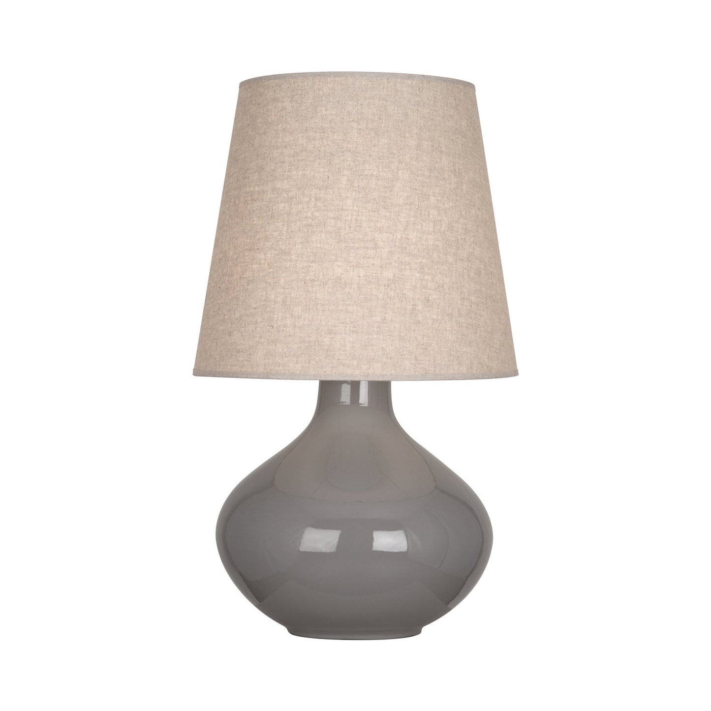 June Table Lamp in Smokey Taupe/Buff Linen (Large).