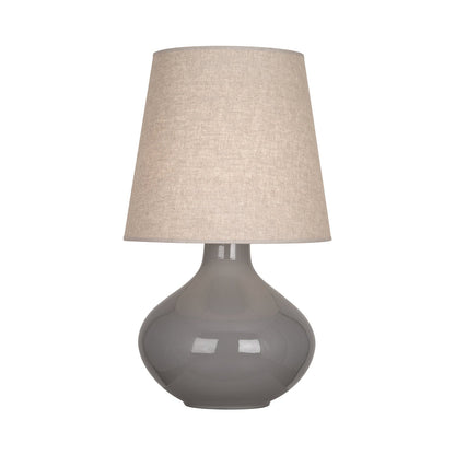 June Table Lamp in Smokey Taupe/Buff Linen (Large).