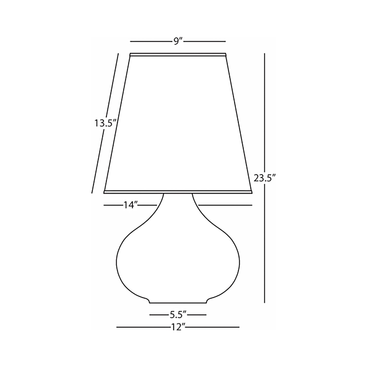 June Table Lamp - line drawing.