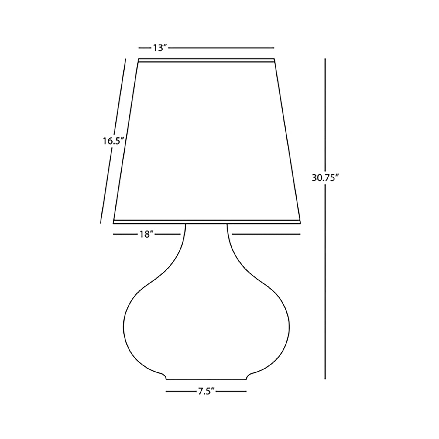 June Table Lamp - line drawing.