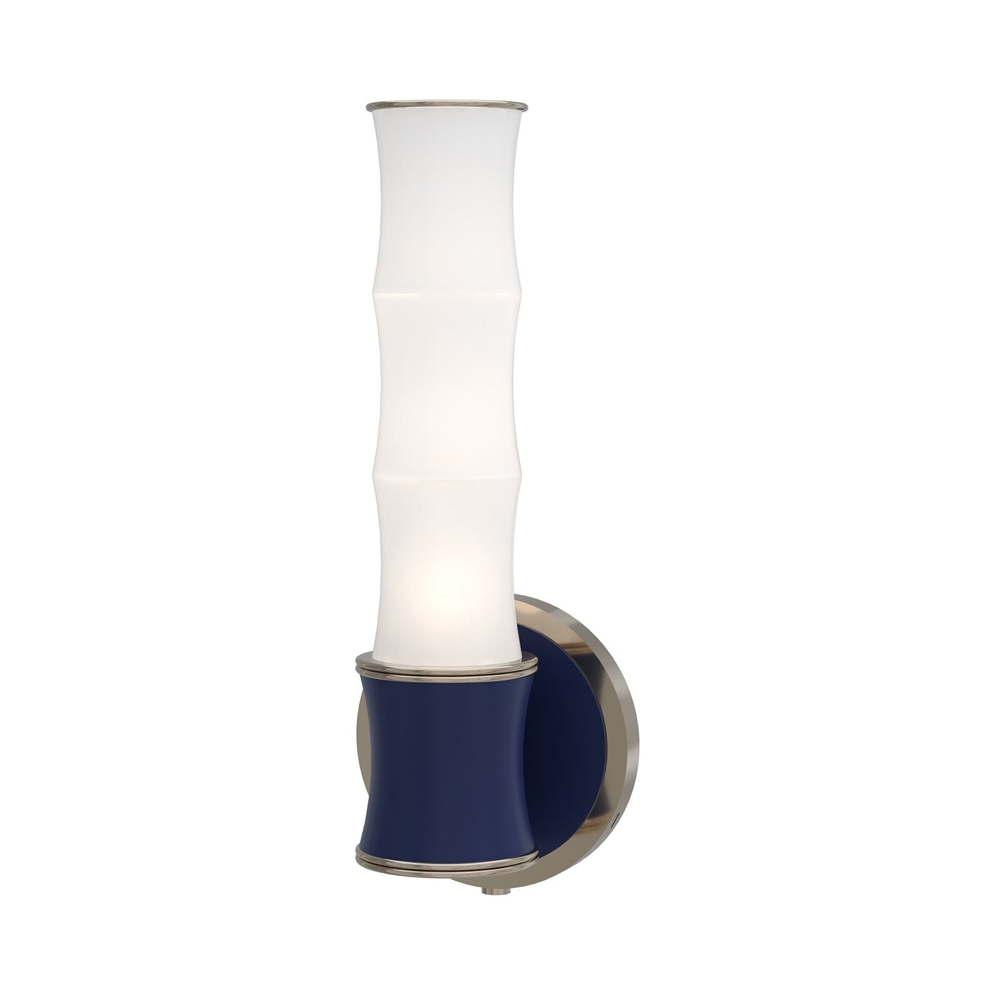 Kane 689 Wall Light in Matte Midnight Blue/Polished Nickel.