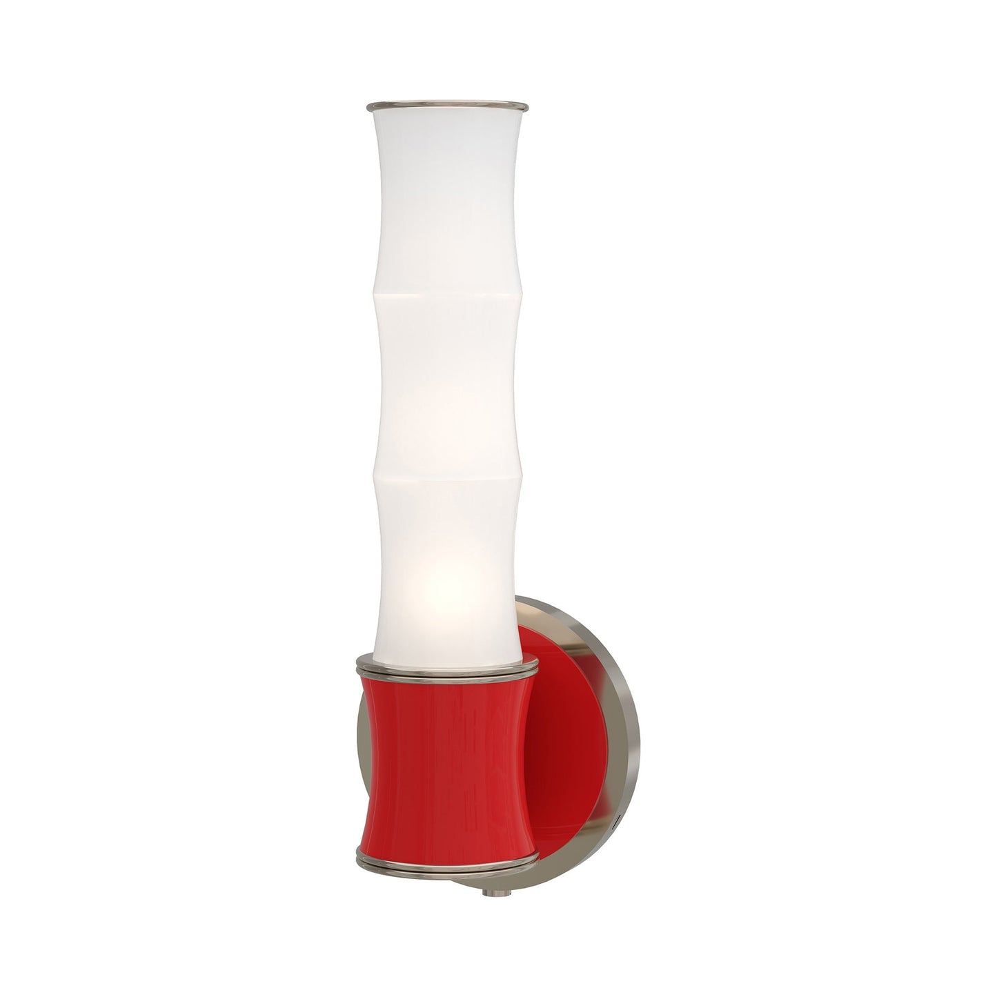 Kane 689 Wall Light in Ruby Red/Polished Nickel.