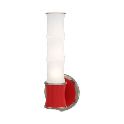 Kane 689 Wall Light in Ruby Red/Polished Nickel.