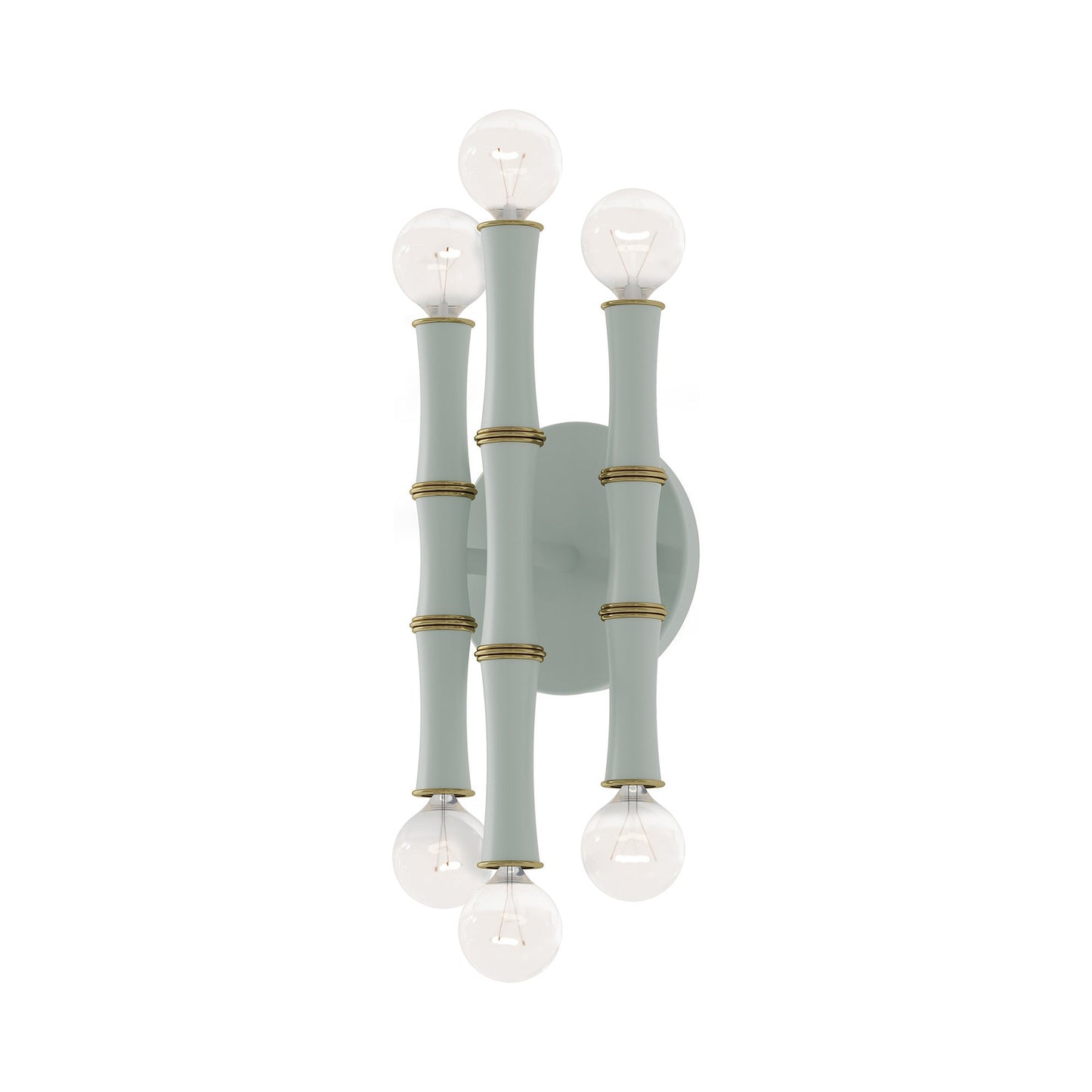 Kane Multi Light Wall Light in Matte Celadon/Modern Brass.