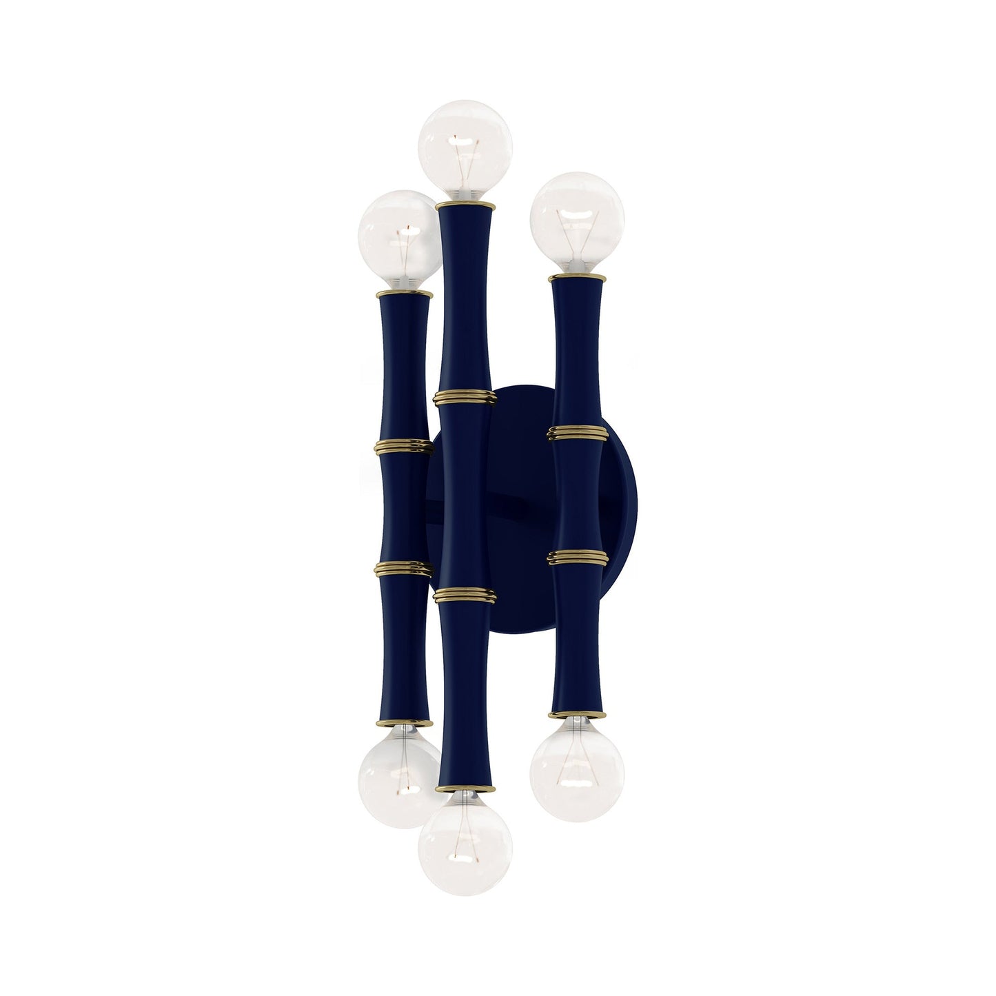 Kane Multi Light Wall Light in Matte Midnight Blue/Modern Brass.