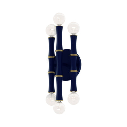 Kane Multi Light Wall Light in Matte Midnight Blue/Modern Brass.