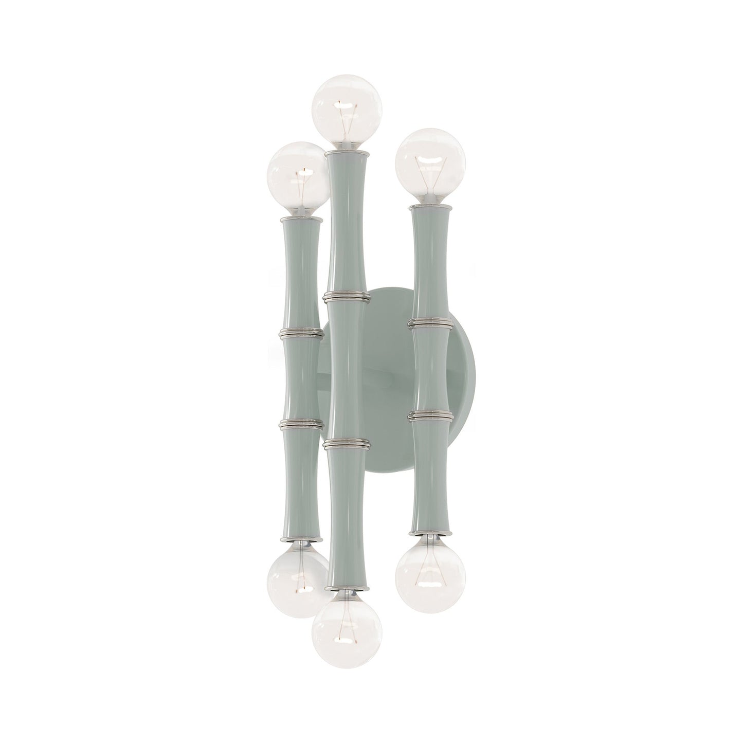 Kane Multi Light Wall Light in Celadon/Polished Nickel.