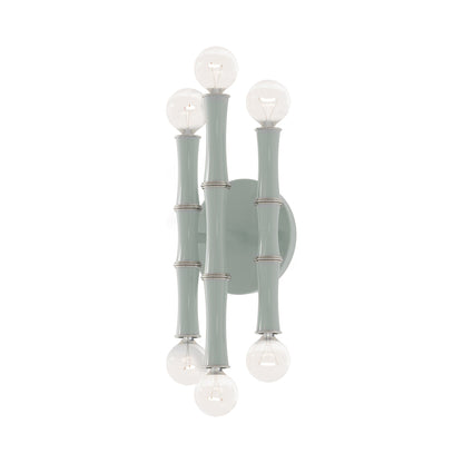 Kane Multi Light Wall Light in Celadon/Polished Nickel.
