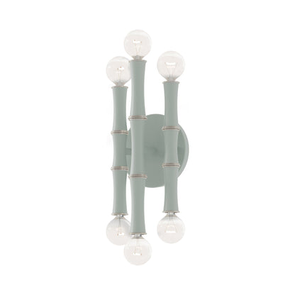 Kane Multi Light Wall Light in Matte Celadon/Polished Nickel.