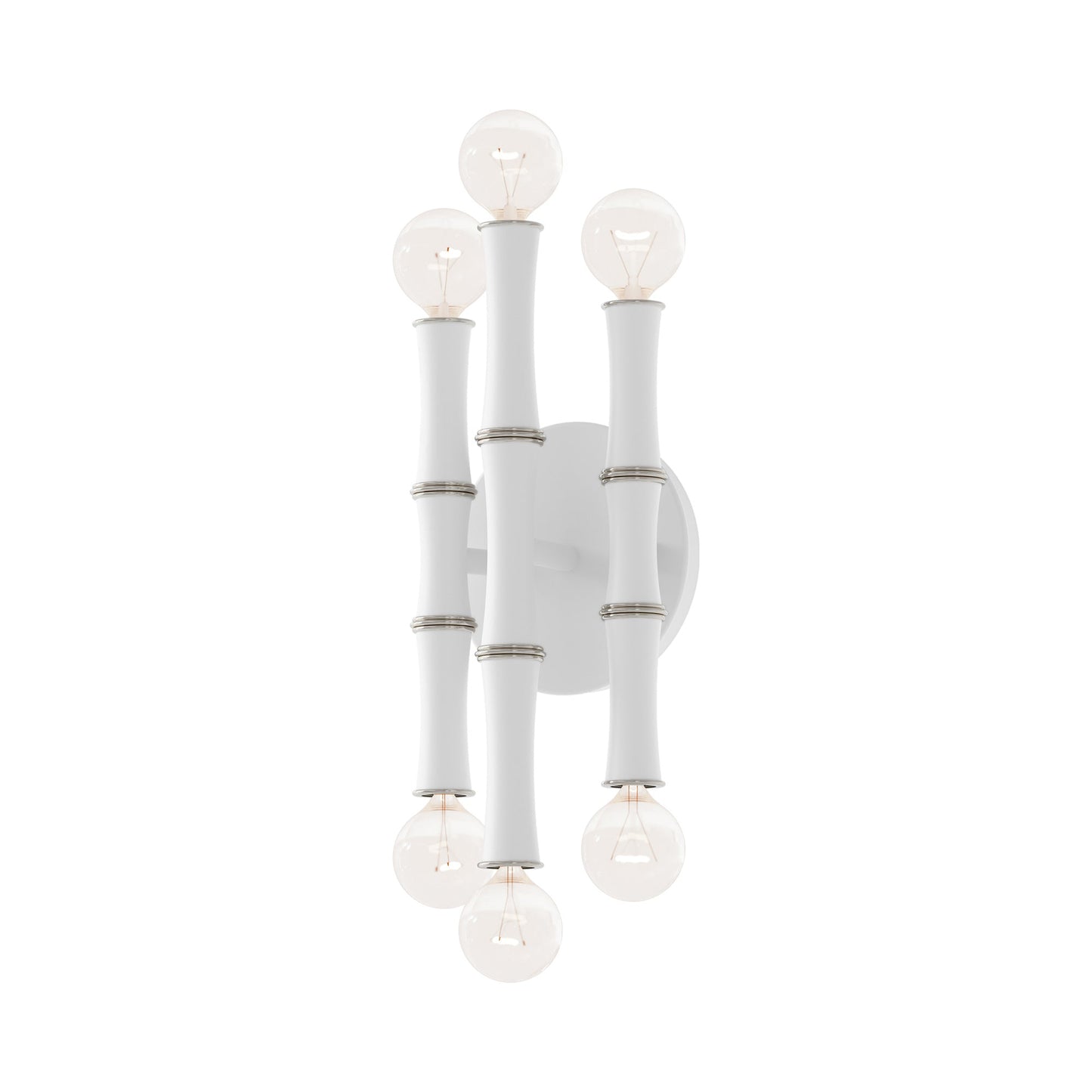 Kane Multi Light Wall Light in Matte Daisy/Polished Nickel.