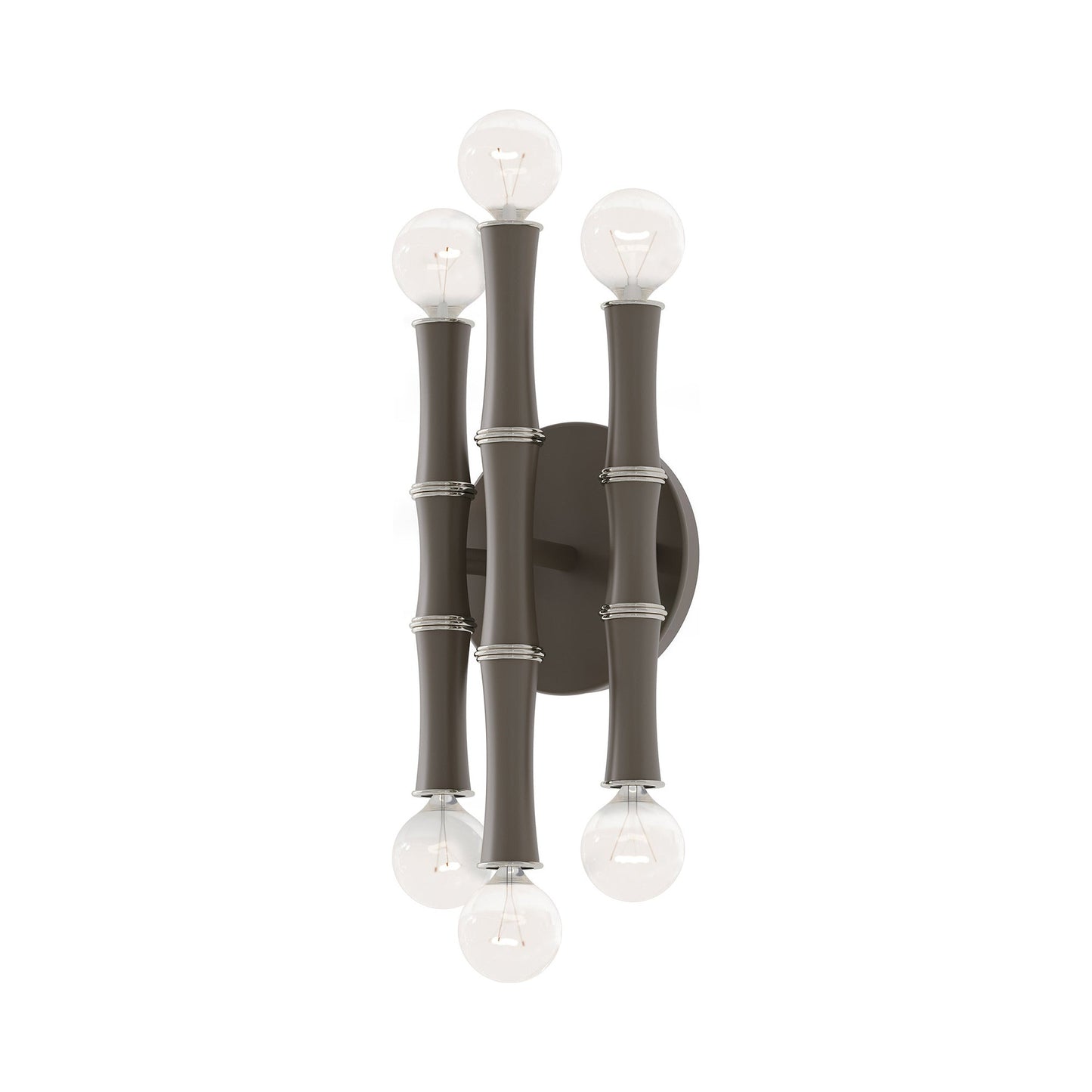 Kane Multi Light Wall Light in Matte Smokey Taupe/Polished Nickel.