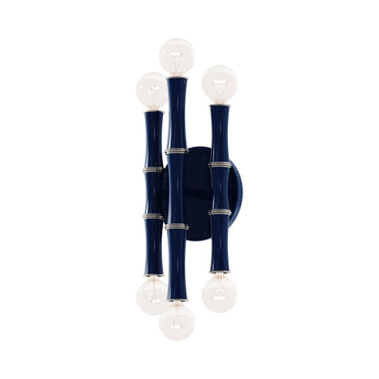 Kane Multi Light Wall Light in Midnight Blue/Polished Nickel.
