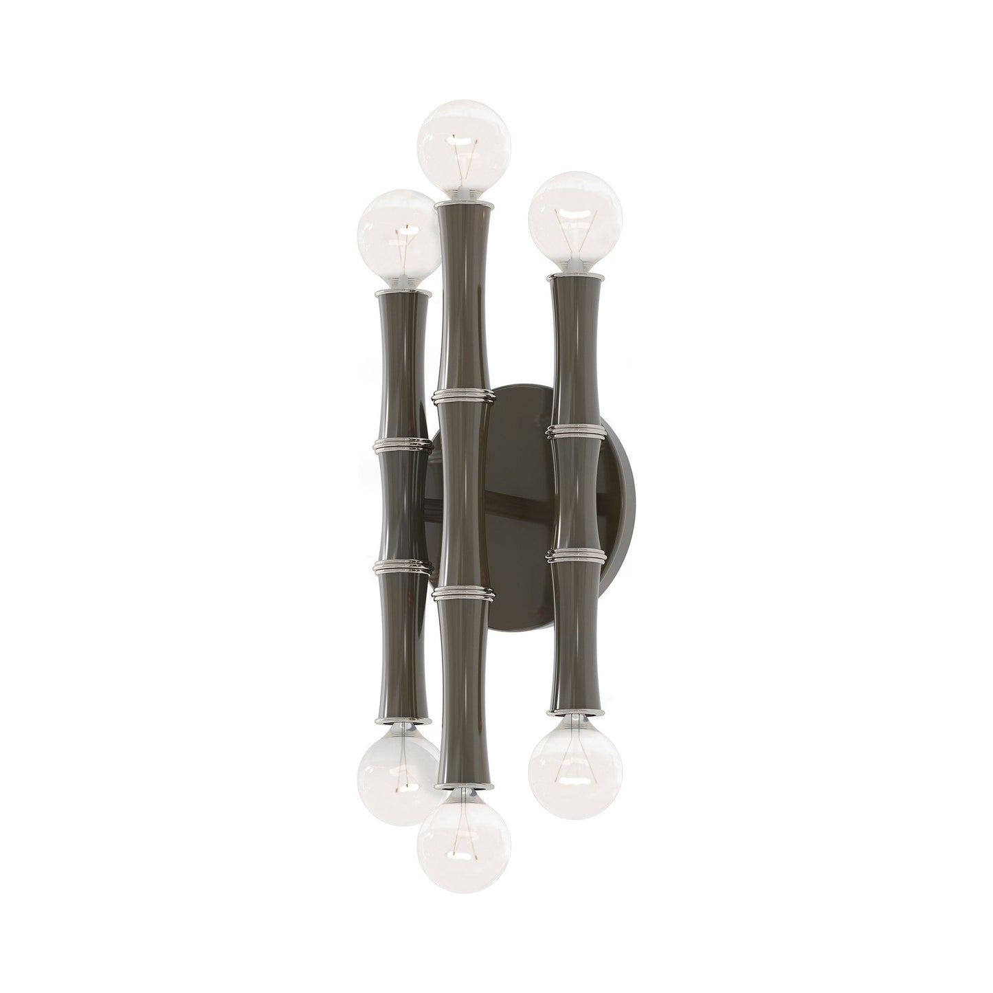 Kane Multi Light Wall Light in Smokey Taupe/Polished Nickel.