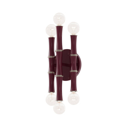 Kane Multi Light Wall Light in Sugar Plum/Polished Nickel.