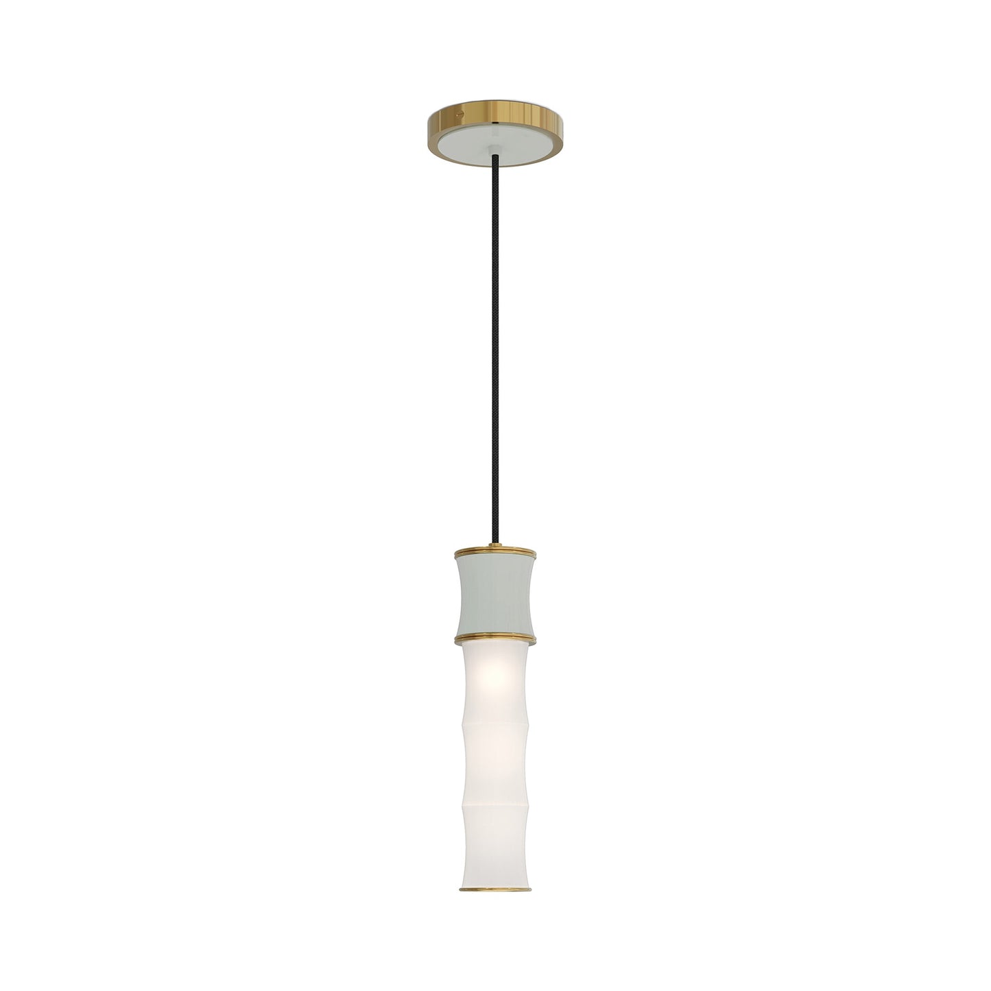 Kane Pendant Light in Celadon/Modern Brass.