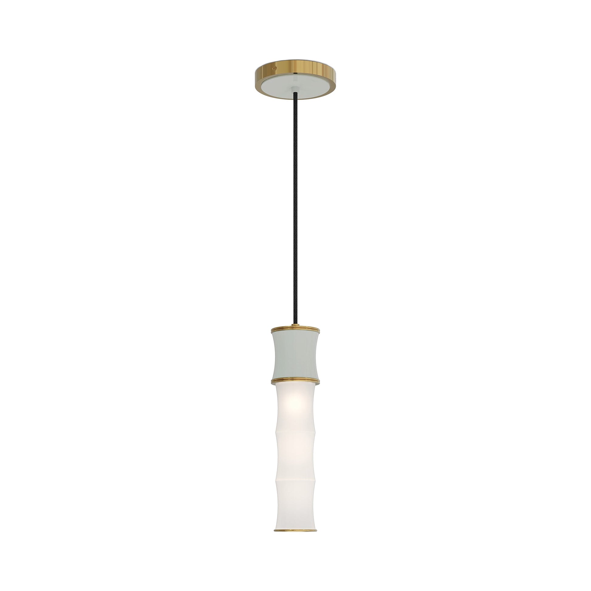 Kane Pendant Light in Celadon/Modern Brass.