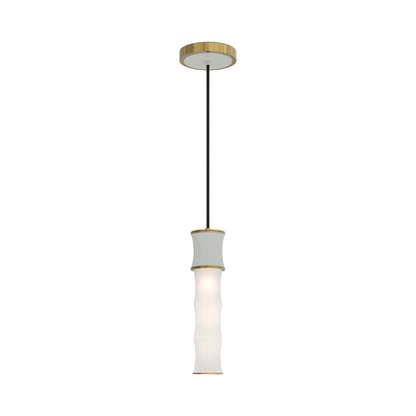 Kane Pendant Light in Celadon/Modern Brass.