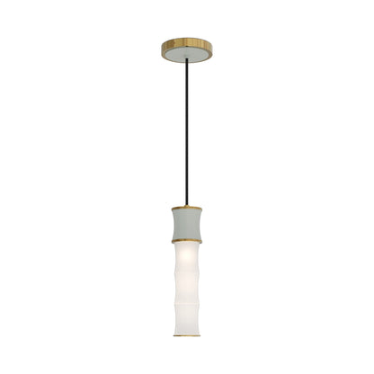 Kane Pendant Light in Matte Celadon/Modern Brass.
