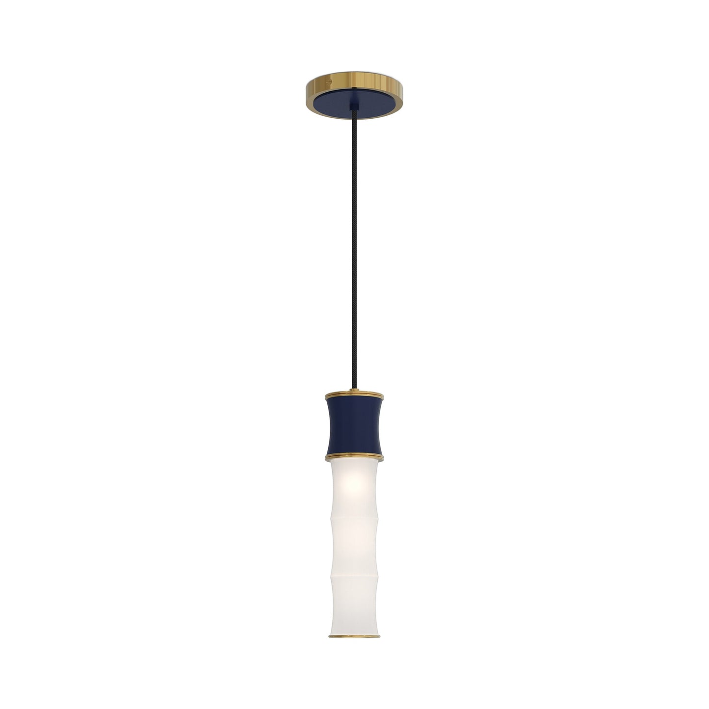 Kane Pendant Light in Matte Midnight Blue/Modern Brass.